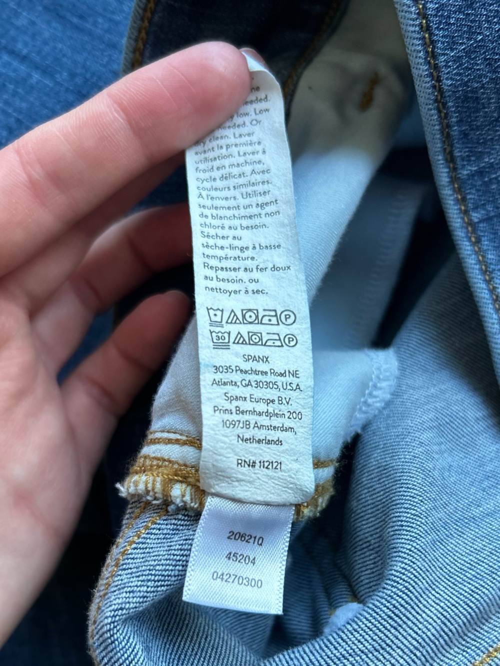 SPANX High Rise Cropped Wide Leg Jeans Washed Indigo Size Medium Petite - Picture 13 of 13